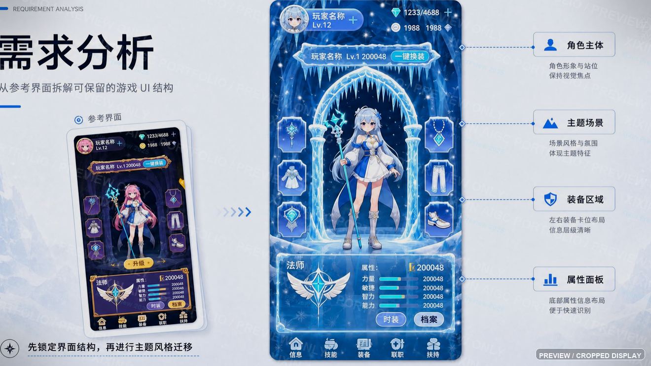 游戏 UI 需求分析与参考界面拆解