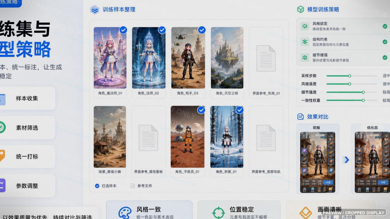 游戏 UI 训练集与模型策略
